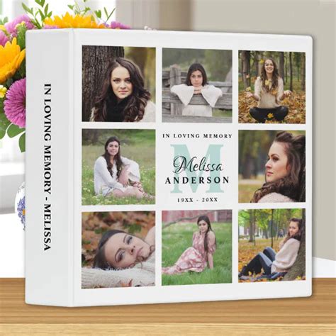 Memorial Personalized In Loving Memory Photo Album 3 Ring Binder Zazzle