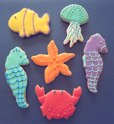 Under The Sea Cookies Sugar Cookie Sea Cookies Desserts Food Crack