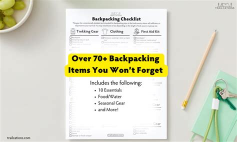 Backpacking Gear Checklist (Free Printable PDF)