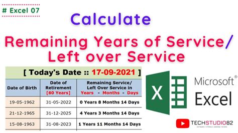 How To Calculate Remaining Years Of Service Or Left Over Service