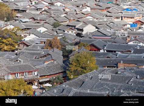 View Of Lijiang Unesco World Heritage Site Yunnan China Asia Stock