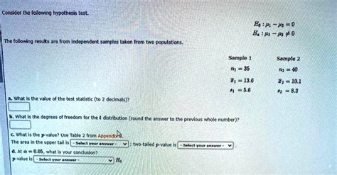 Solved Consider The Following Hypothesis Test Ho Î¼ 0 Ha Î¼ â‰ 0