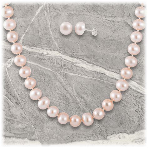 Morningsave Splendid Pearls 7 8mm Freshwater Pearl Necklace And Earring Set