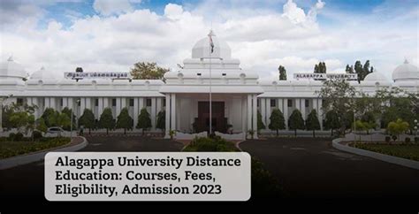 Alagappa University Distance Education All Courses 2023