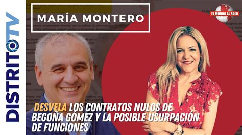 MARÍA MONTERO DESVELA LOS CONTRATOS NULOS DE BEGOÑA GÓMEZ Y LA POSIBLE