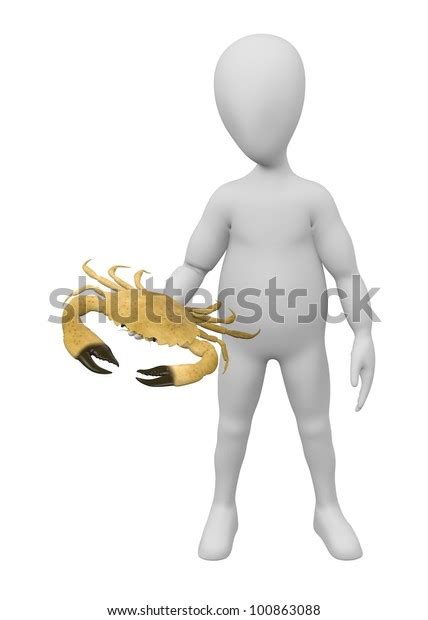3d Render Cartoon Character Menippe Mercenaria Stock Illustration