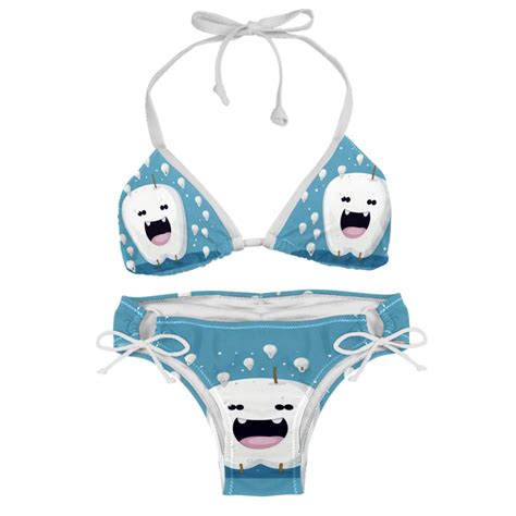 Tiny Teeth Women S Bikini Set With Detachable Sponge Adjustable Strap 2 Pack Beachwear