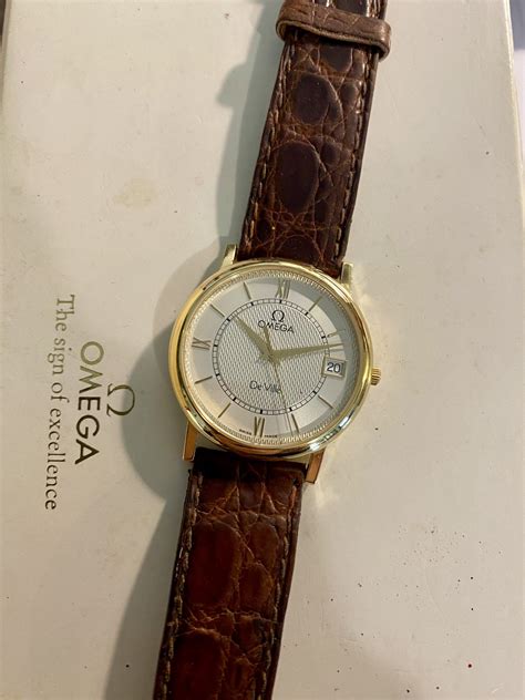 Solid K Gold Omega De Ville Prestige With Original Box And