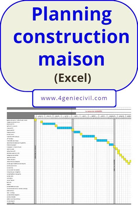 Planning Construction Maison Excel Construction Maison Planning