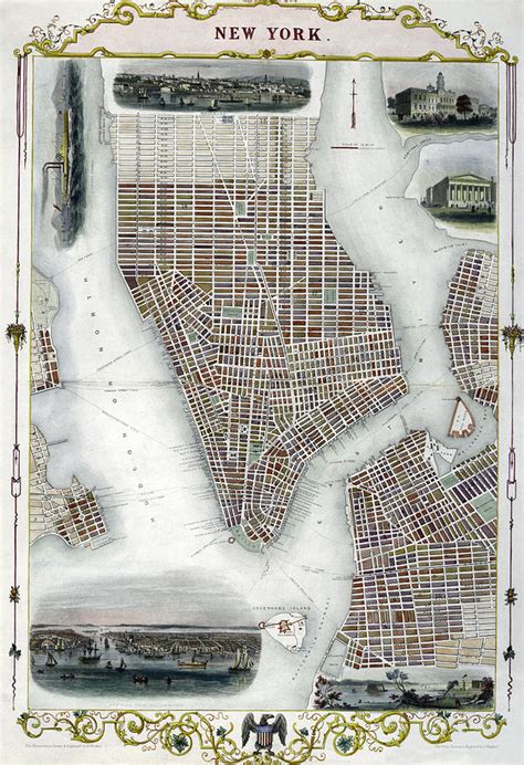 Manhattan Map 1850 Painting By J Rapkin Pixels