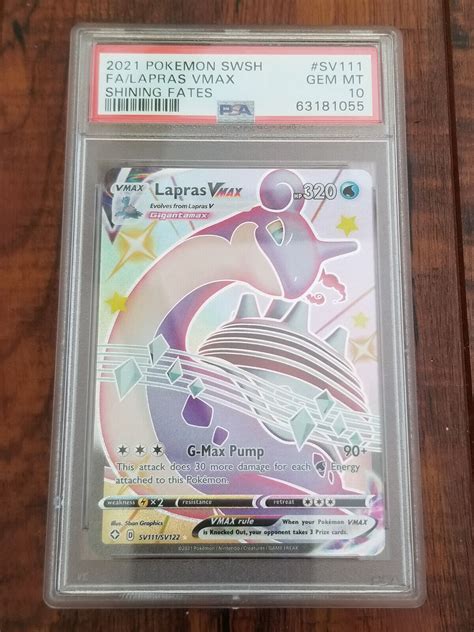 Lapras Pokemon Shining Fates Full Art Vmax Card Sv Sv