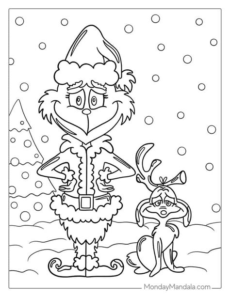 the grinch coloring page transparent png ready for download