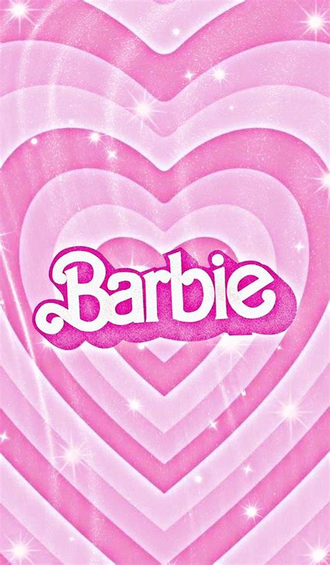 Barbie Pink Heart Wallpaper with Sparkles