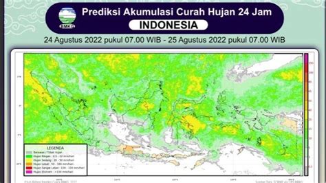 Prakiraan Hujan Di Wilayah Indonesia Rabu Agustus Aceh Dan