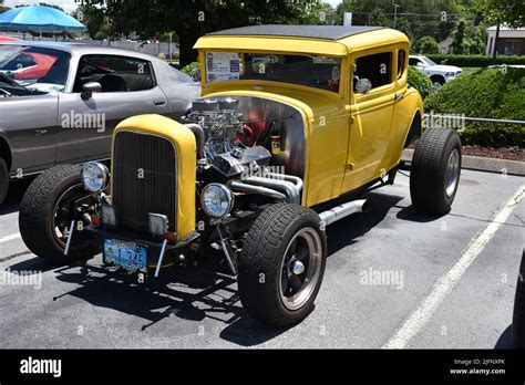 A 1940s Ford 2 Door Coupe Custom Hot Rod on display at a car show Stock ...