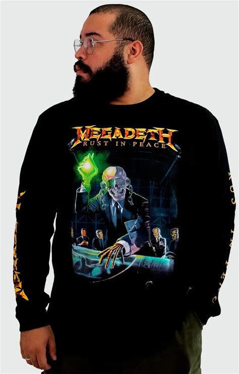 Camiseta Megadeth Manga Longa Rust In Peace Túnel do Rock