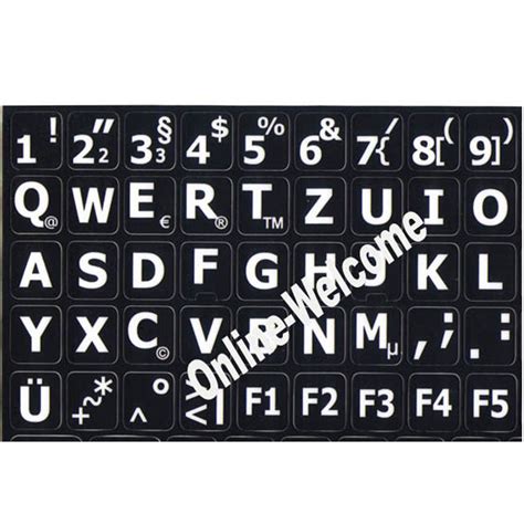 German Large Letters Black Keyboard Stickers 11x13mm Online