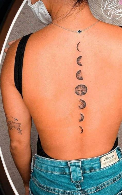 Phases Of The Moon Tattoo Spine