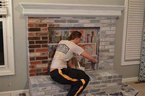 How To Whitewash A Brick Fireplace Easy Steps