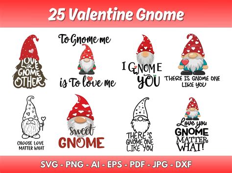 Valentine Gnomes Svg Bundle Gnomes Svg Valentines Day Gnomes Svg