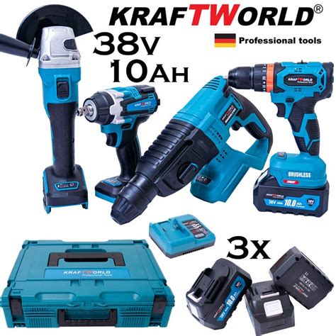 Cordless Brushless Machines 4 in 1 KrafTWorld 38V 10Ah