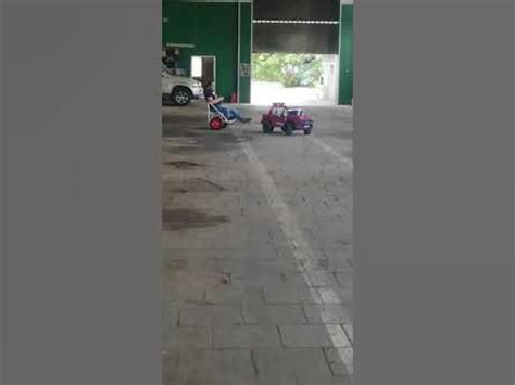 Тестируем самодельный прицеп для детского электромобиля - YouTube