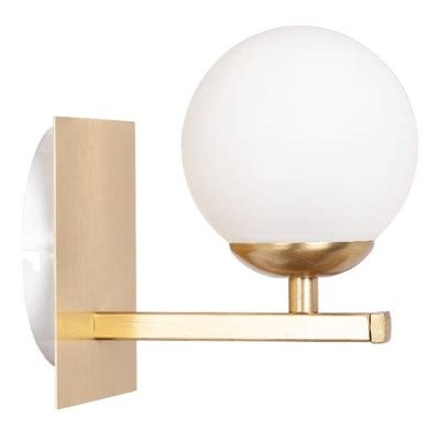 Luz Desing Aplique Luz Elyn Dorado Globo Opal Apto Led G Deco