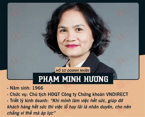 Tiểu Sử Phạm Minh Hương Nữ Tướng Tài Ba Của Ngành Chứng Khoán Việt Nam