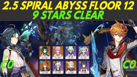 25 Spiral Abyss Floor 12 9 Stars C0 Xiao And C0 Childe Genshin