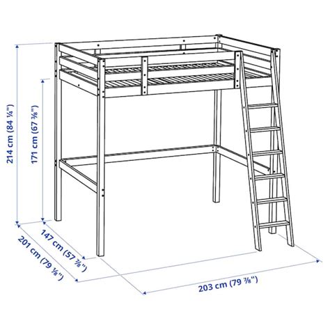 StorÅ Loft Bed Frame White Stain Double Ikea