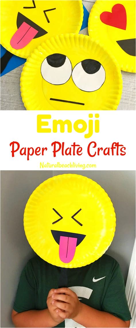 Super Cute Emoji Paper Plate Craft - Emotions Theme Party Prop ...