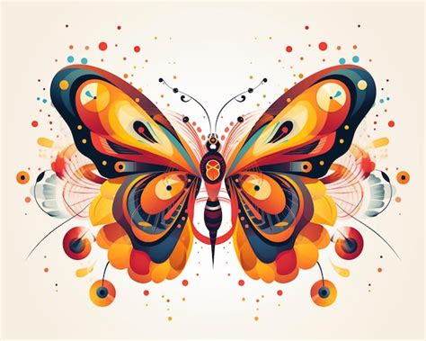 Premium AI Image Brightly Colored Butterfly With Abstract Wings And