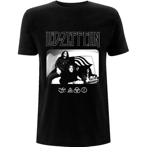 Led Zeppelin Icon Logo Photo Slim Fit T Shirt 425711 Rockabilia Merch