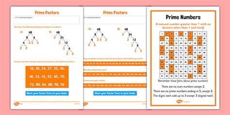 Prime Factorization Worksheet Pack Teacher Made