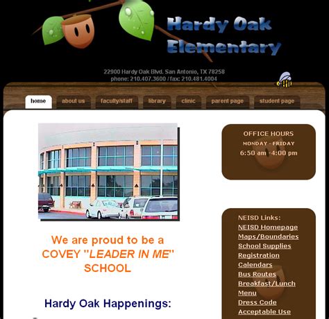 Stone Oak Area Schools Hardy Oak Elementary Information