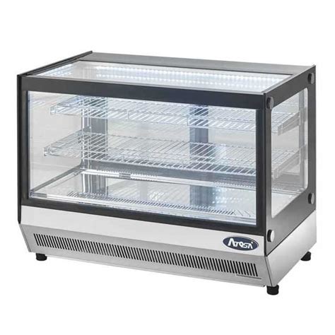 Vitrine réfrigérée droite écolo 160 L ext Inox Vitrine réfrigérée à