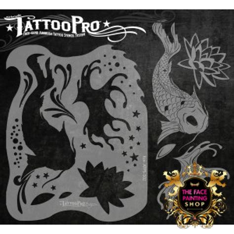 Airbrush Tattoo Pro Stencil Koi