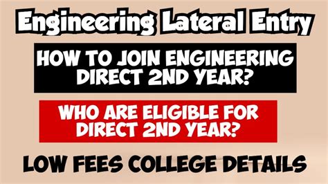 Engineering Lateral Entry Counselling How To Join Direct Nd Year