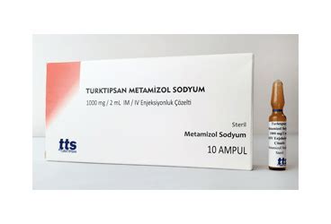 Turktipsan Metamizol Sodyum 1000 Mg 2 Ml Im Iv Enjeksiyonluk Cozelti