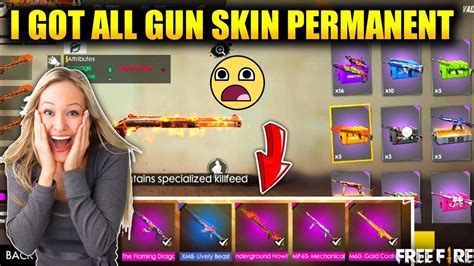 I Got All Legendary Gun Skin Permanent In Free Fire Opening Gun Skin