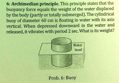 Solved Archimedean Principle This Principle States That The Buoyancy