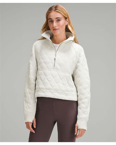 Lululemon Scuba Oversized Quilted Half Zip In Gray Lyst