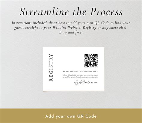 Gift Registry Card Insert Qr Code Wedding Registry Template Etsy