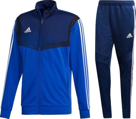 Adidas Trainingspak Maat L Mannen Blauw Navy Wit Bol