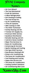 Hvac Company Names Good Hvac Business Names Ideas