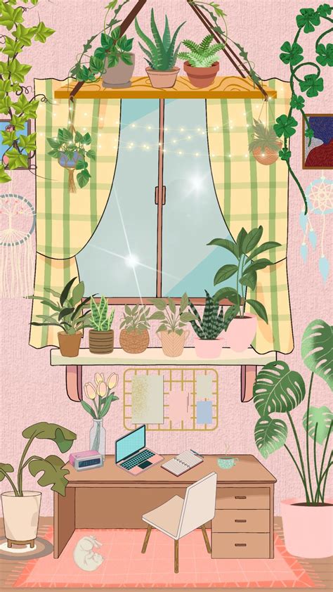 #plants #studyroom #cuteroom #plantroom #wallpaper #plantswallpaper ...