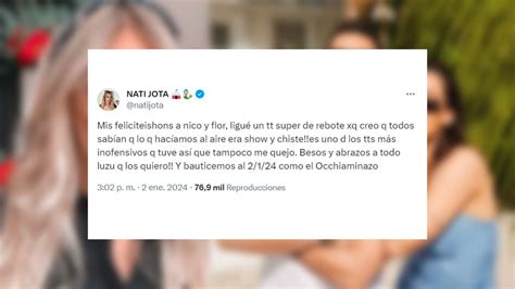 El Descargo De Nati Jota Al Enterarse Que Fue Tendencia Por El Romance