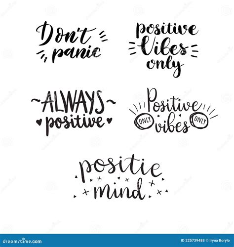 Conjunto De Letras De Comillas Positivas Colección De Frases De