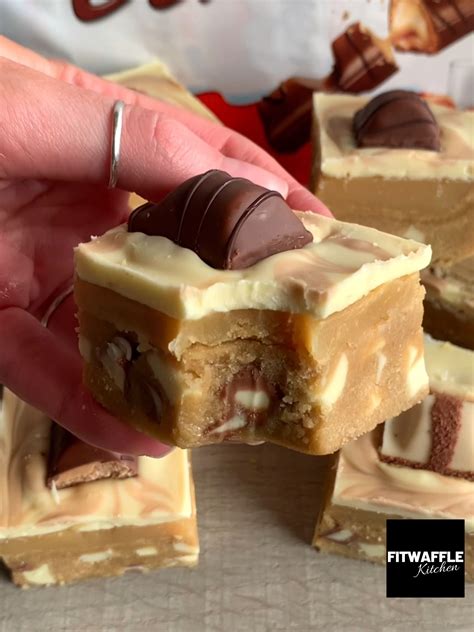 Kinder Cookie Dough Caramel Bars 😍 Kinder Cookie Dough Caramel Bars 😍