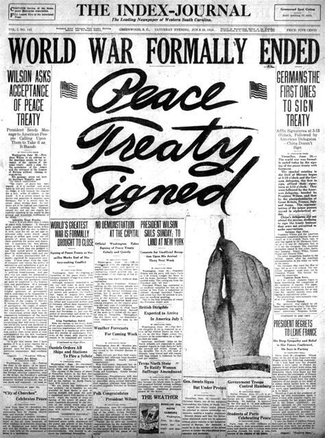 The End Of Ww1 Newspaper Headlines From When Peace Was Declared In